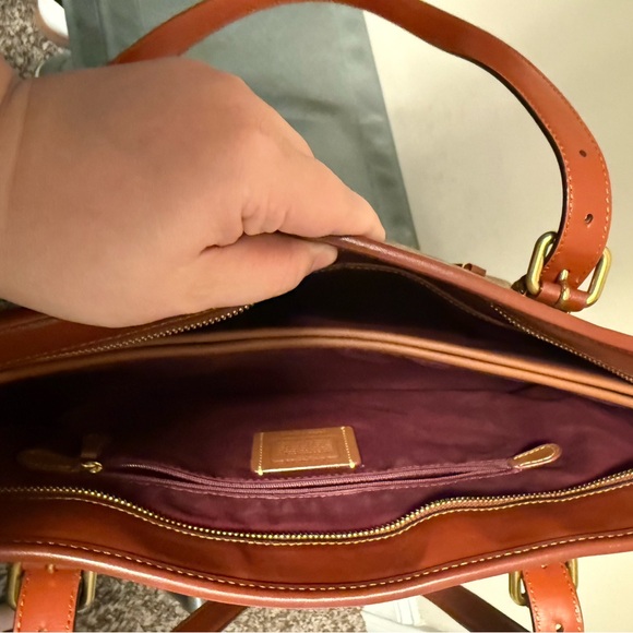 Coach Gallery Tote Signature Canvas Khaki Saddle Laptop Bag - Picture 5 of 5